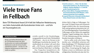Kundenzufriedenheit: Viele treue Fans in Fellbach