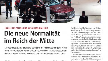 IDS 2015 in Peking und Auto Shanghai 2015: Die neue Normalität im Reich der Mitte