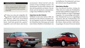 35 Jahre Subaru in Deutschland: Der Sechs-Sterne- Hersteller