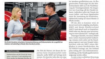 Händlerverband plant Informationsveranstaltung: Mazda zukünftig mit höheren Standards