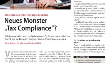 Berichtigung von Steuererklärungen: Neues Monster "Tax Compliance"?