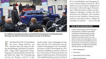 BCA Fahrzeugauktionen: 20 Jahre in Deutschland