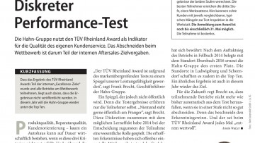 TÜV Rheinland Award: Diskreter Performance-Test
