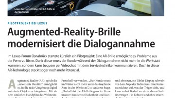 Pilotprojekt bei Lexus: Augmented-Reality-Brille modernisiert die Dialogannahme