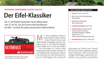 AUTOHAUS Santander Classic-Rallye: Der Eifel-Klassiker