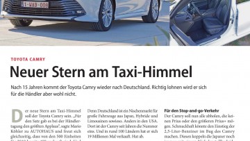 Toyota Camry: Neuer Stern am Taxi-Himmel