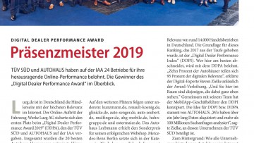 Digital Dealer Performance Award: Präsenzmeister 2019