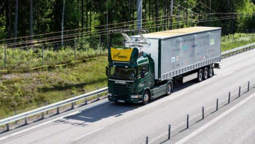 Scania testet Oberleitungs-Lkw in Schweden