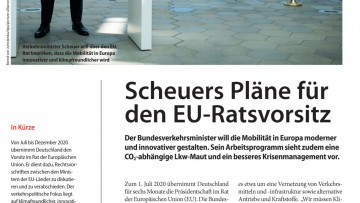Scheuers Pläne für den EU-Ratsvorsitz