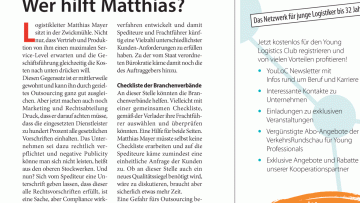 Logistik-Outsourcing: Wer hilft Matthias?