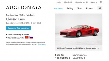 Online-Versteigerungen: Auctionata feiert mit Oldtimern Erfolge
