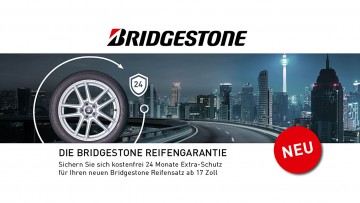 Kostenlose Bridgestone-Reifengarantie: Zwei Jahre Extra-Schutz für Premiumreifen