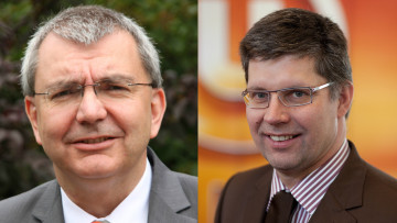 Thomas Grebe (l.), Vorsitzender des BFT., und Udo Weber, Vorstandsvorsitzender der Uniti
