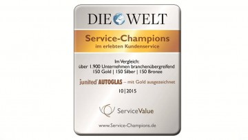 Autoglas-Reparaturmarkt: junited-Service vergoldet
