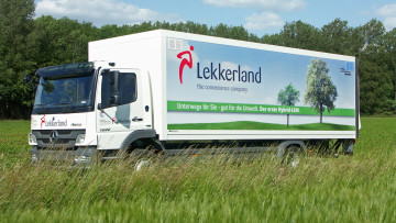Lekkerland setzt in Köln einen Hybrid-LKW ein.