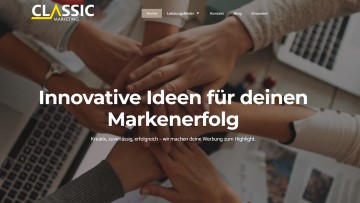 Die Startseite von www.classic-marketing.de