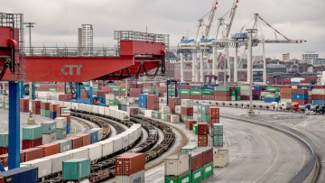 Gleisarbeiten am Container-Terminal Tollerort