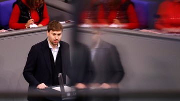 Stefan Gelbhaar von den Grünen bei einer Rede im Bundestag