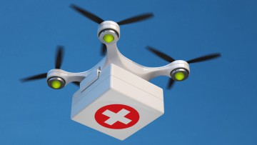 Drohne Medizin Notfall Transport Rotes Kreuz