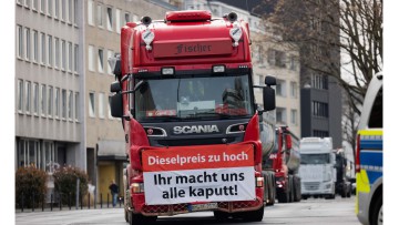 Lkw, Dieselpreise, Protest Köln; Kraftstoff, Demonstration