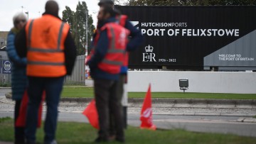 Streik am Containerhafen in Felixstowe