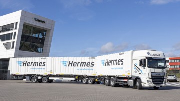 Hermes testet Lang-Lkw zwischen Friedewald und Langenhagen