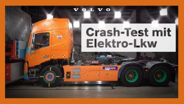 Crashtests mit Elektro-Lkw von Volvo Trucks