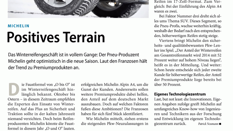 Michelin: Positives Terrain