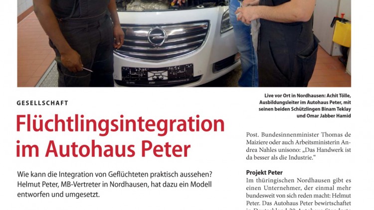 Gesellschaft: Flüchtlingsintegration im Autohaus Peter