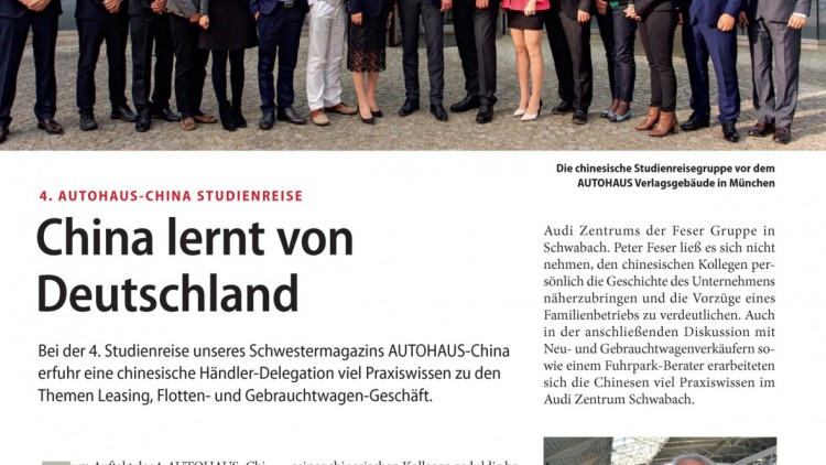 4. Autohaus-China Studienreise: China lernt von Deutschland