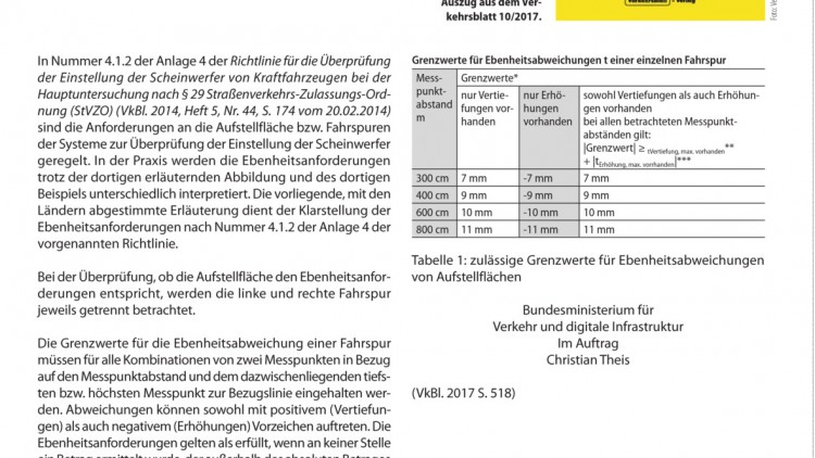 Verkehrsblatt: AUSZUG VKBL. AMTLICHER TEIL SEITE 518, HEFT 10/2017 - Verkehrsblatt
