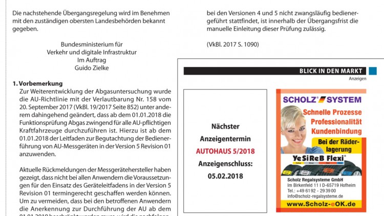 Auszug VkBl. Amtlicher Teil Seite 1090, Heft 24/2017: Verkehrsblatt