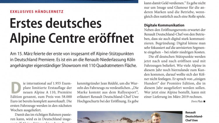Exklusives Händlernetz: Erstes deutsches Alpine Centre eröffnet