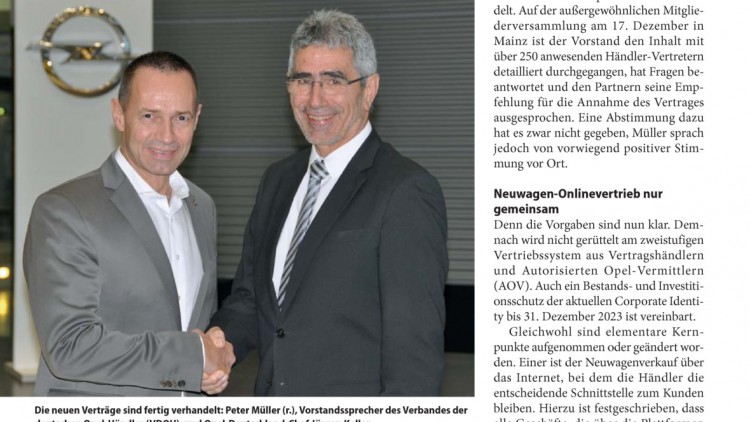 Neue Opel-Händlerverträge: Zukunftspakt ab 2020 steht
