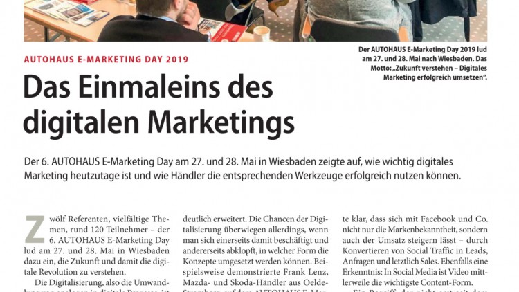 AUTOHAUS E-Marketing Day 2019: Das Einmaleins des digitalen Marketings
