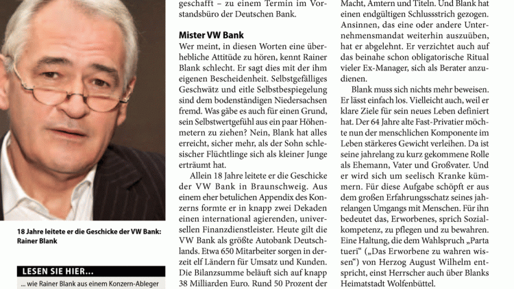 Ausgabe 06/2012: Mister VW Bank, chapeau!