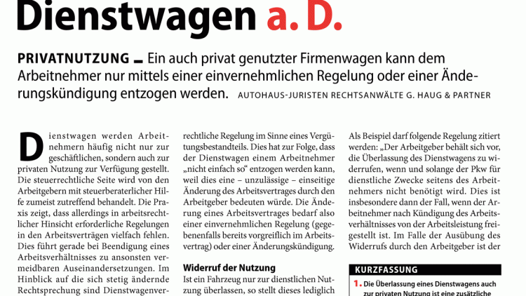Ausgabe 05/2013: Dienstwagen a. D.