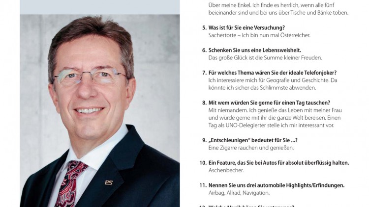 Fünfzehn Fragen: "Das große Glück ist die Summe kleiner Freuden." Heinz Moritz Geschäftsführer PS-Team Deutschland