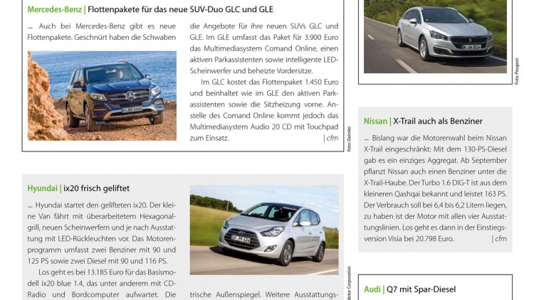 Mercedes-Benz: Flottenpakete für das neue SUV-Duo GLC und GLE