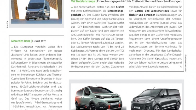 VW Nutzfahrzeuge: Einrechnungsgeschäft für Crafter-Koffer und Branchenlösungen