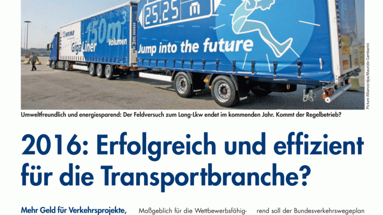 2016: Erfolgreich und effizient für die Transportbranche?