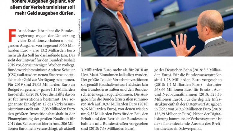 Stolze 29 Milliarden Euro soll Scheuer erhalten