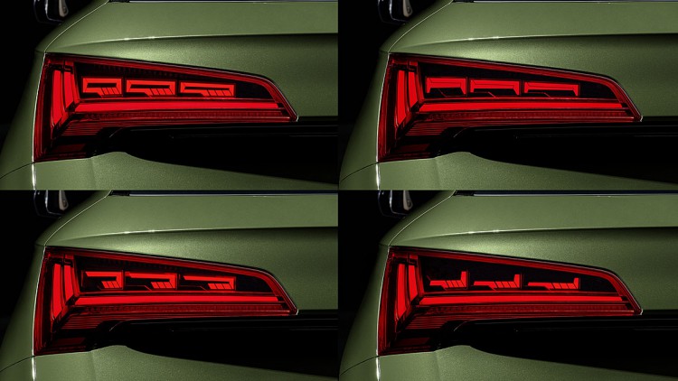 Neue OLED-Rückleuchten-Generation von Audi: Display der Außenhaut