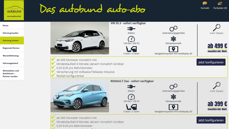 Autobund startet "Abo"-Angebot: E-Mobilität zum Testen