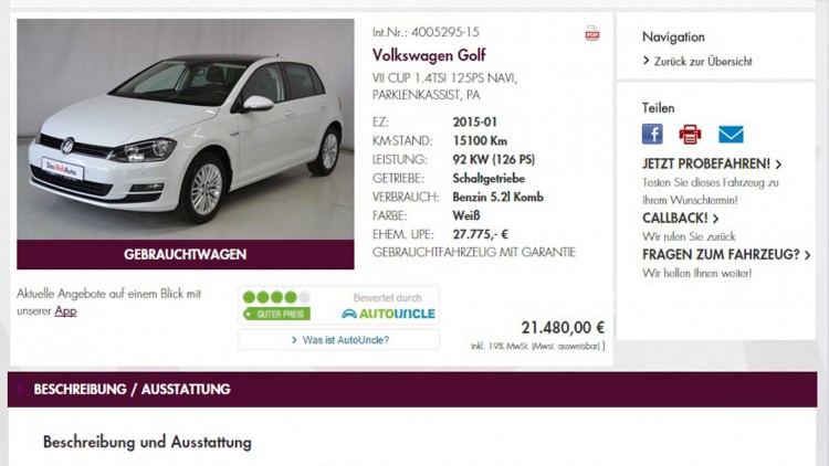Onlineportal: Autouncle bietet Preisbewertungstool für Händler