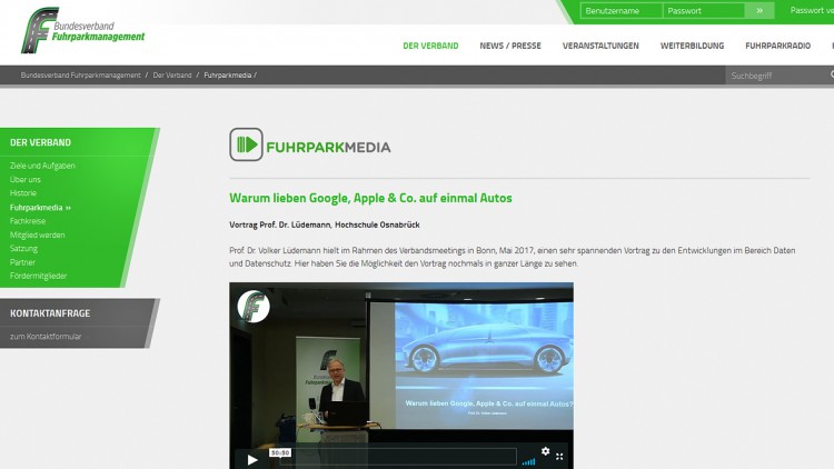 BVF-Homepage: Neuer Video-Bereich mit Fachvorträgen