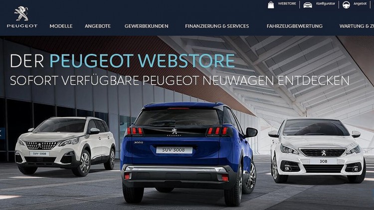 Peugeot launcht Webstore: 11.000 Neuwagen kurzfristig lieferbar