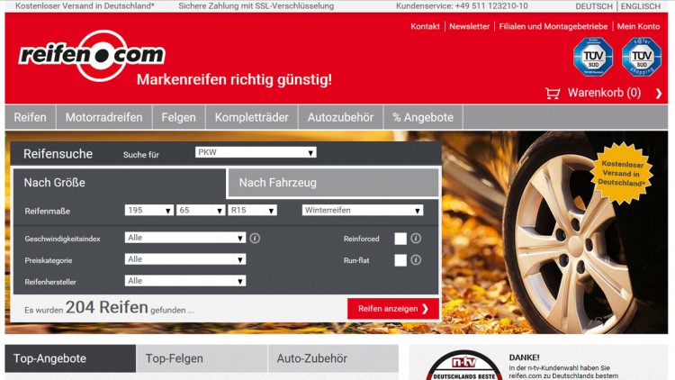 Onlineportal: Apollo Tyres übernimmt Reifen.com