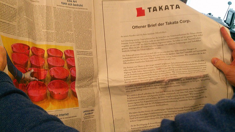 Takata-Airbagrückrufe: Unternehmenschef bittet um Entschuldigung