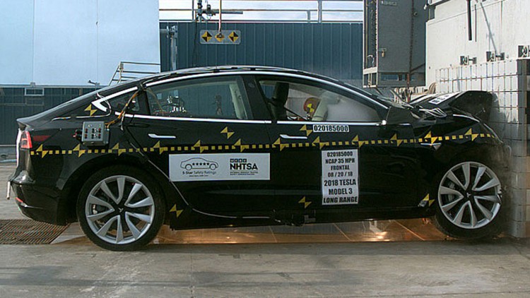 US-Crashtest: Fünf Sterne für Tesla Model 3